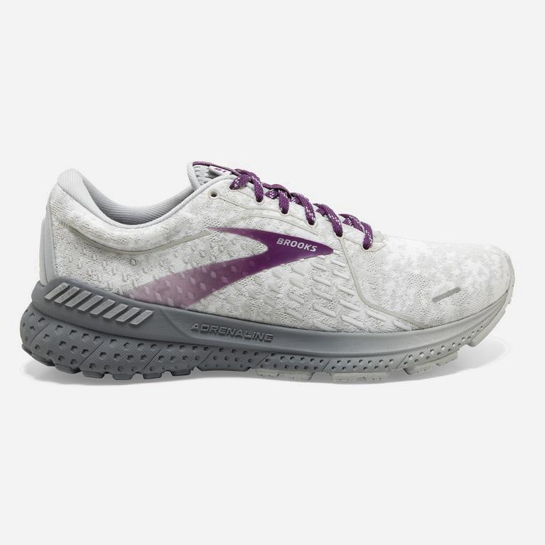 Ténis Brooks Adrenaline Gts 21 Sapatilhas De Corrida Para Estrada Mulher Branco /Cinzentas (94201BYI